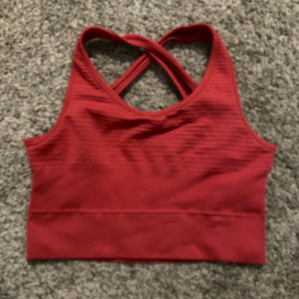 Alphalete red vault bra